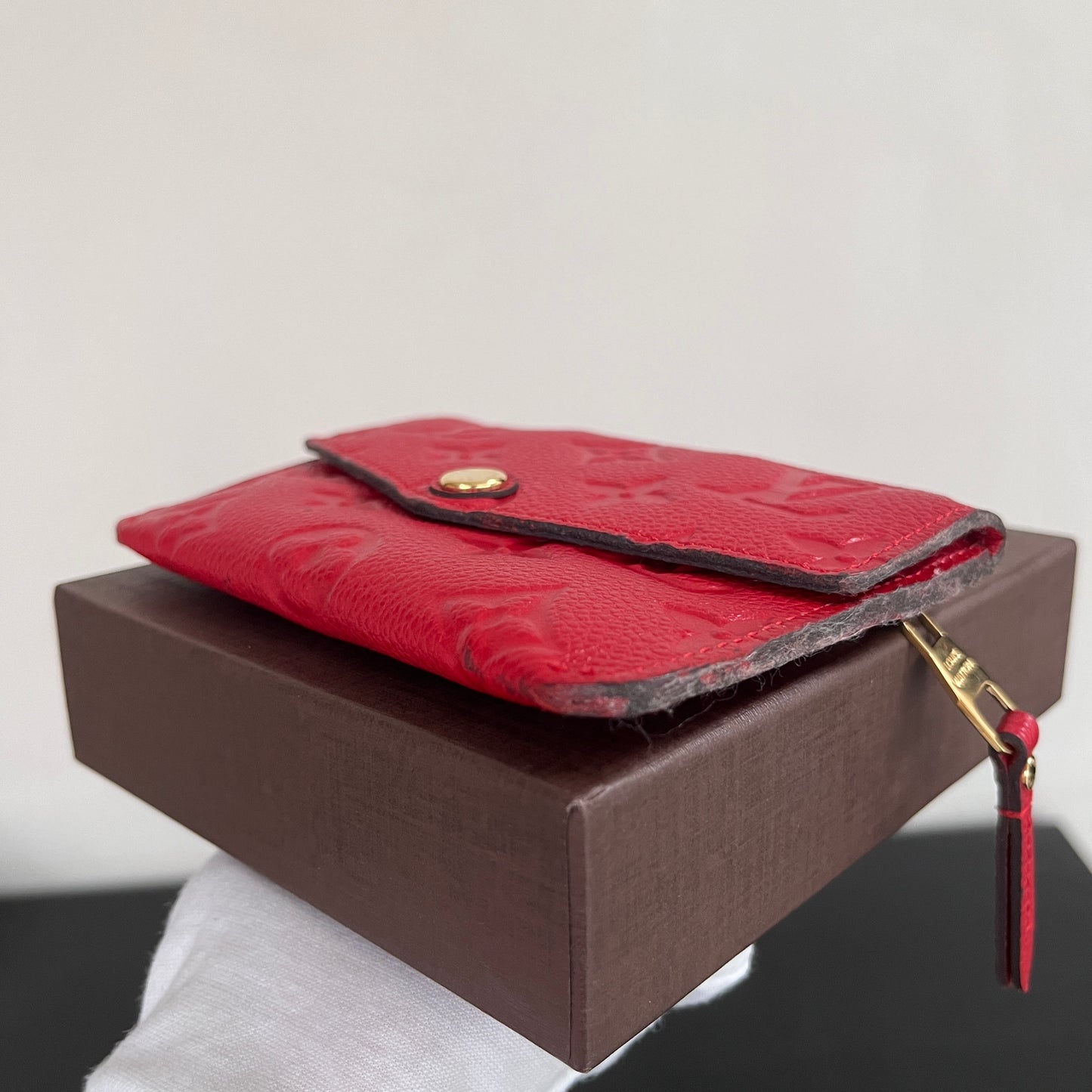 Louis Vuitton Red Empreinte Leather Cles Coin Purse