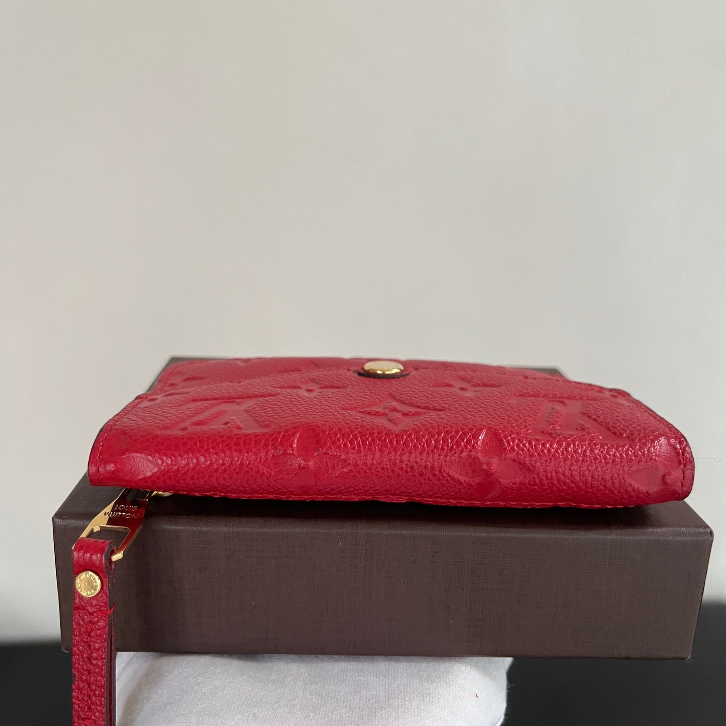 Louis Vuitton Red Empreinte Leather Cles Coin Purse