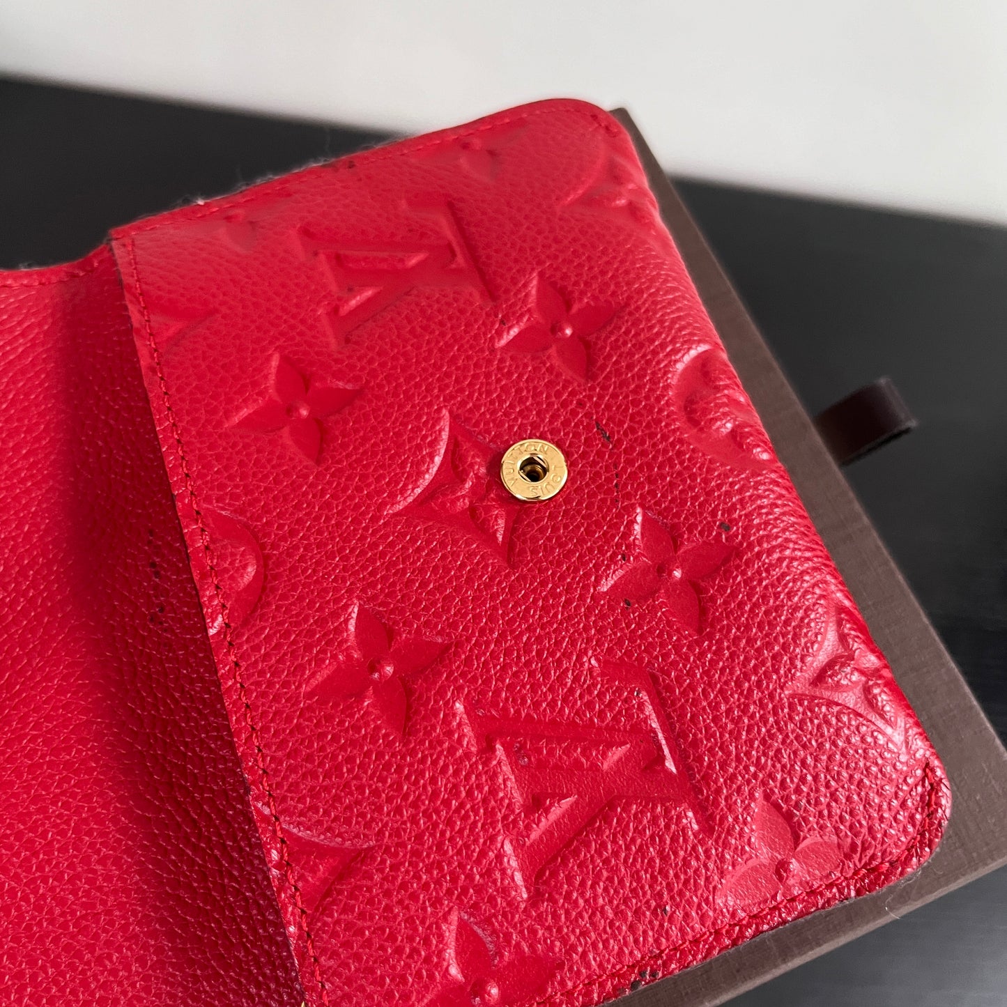 Louis Vuitton Red Empreinte Leather Cles Coin Purse