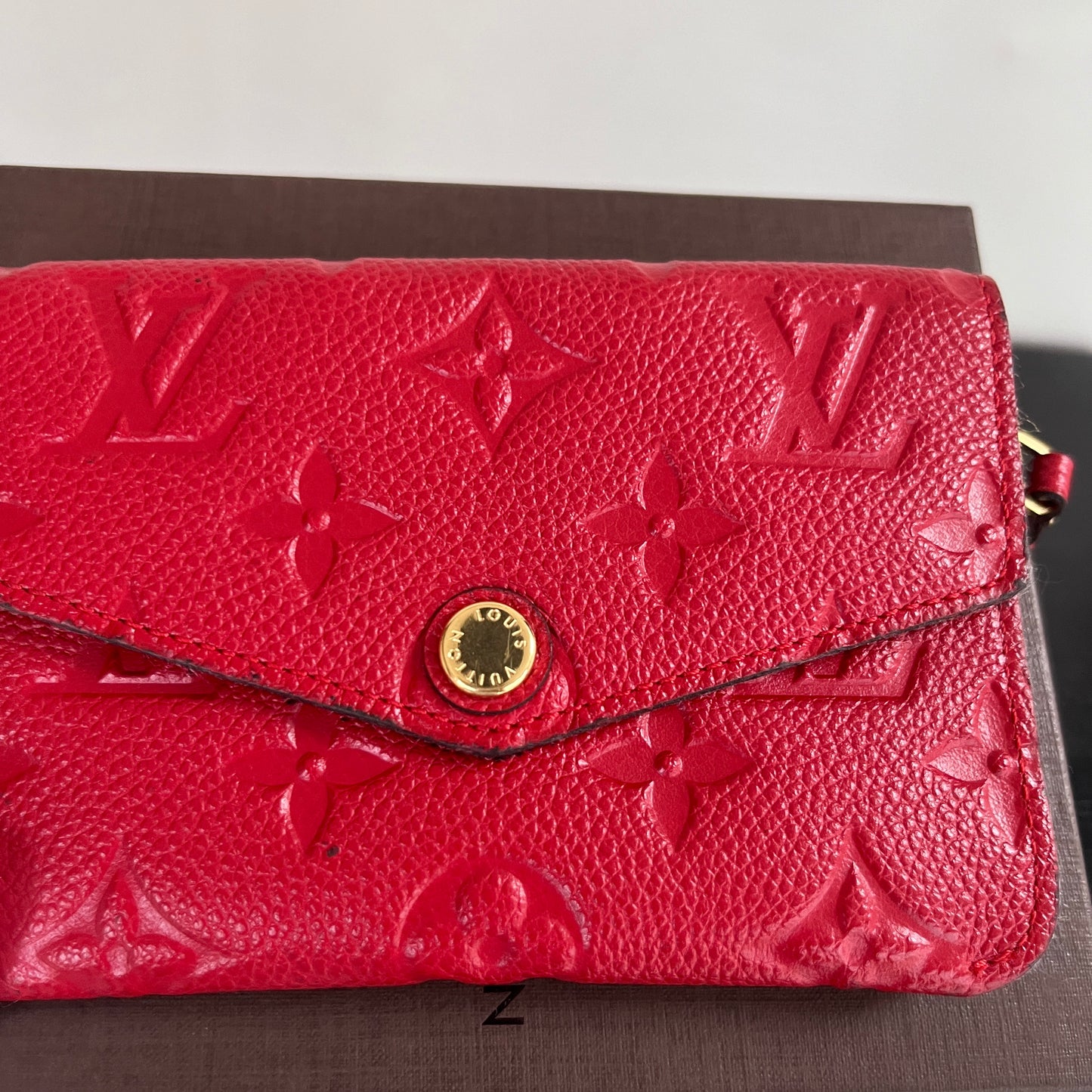 Louis Vuitton Red Empreinte Leather Cles Coin Purse