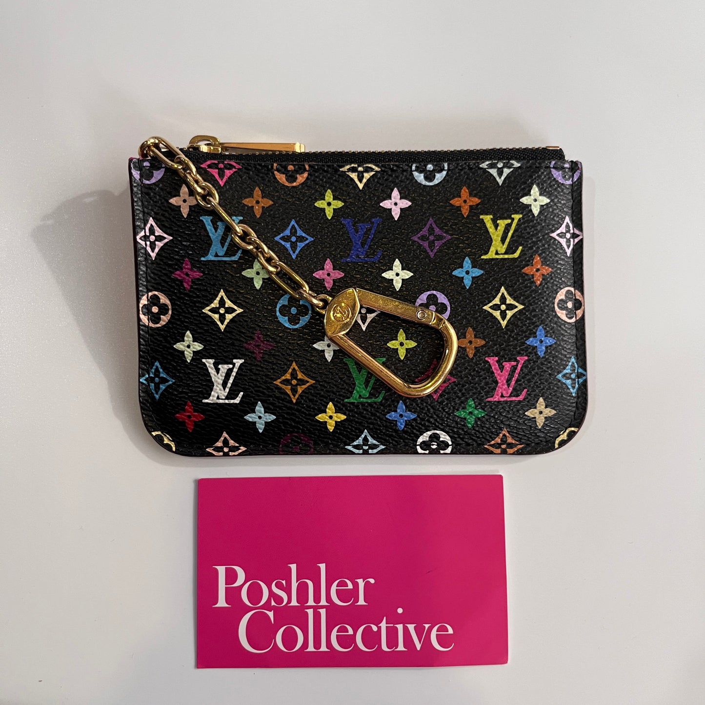 Louis Vuitton x Takashi Murakami Black Multicolor Cles Coin Purse