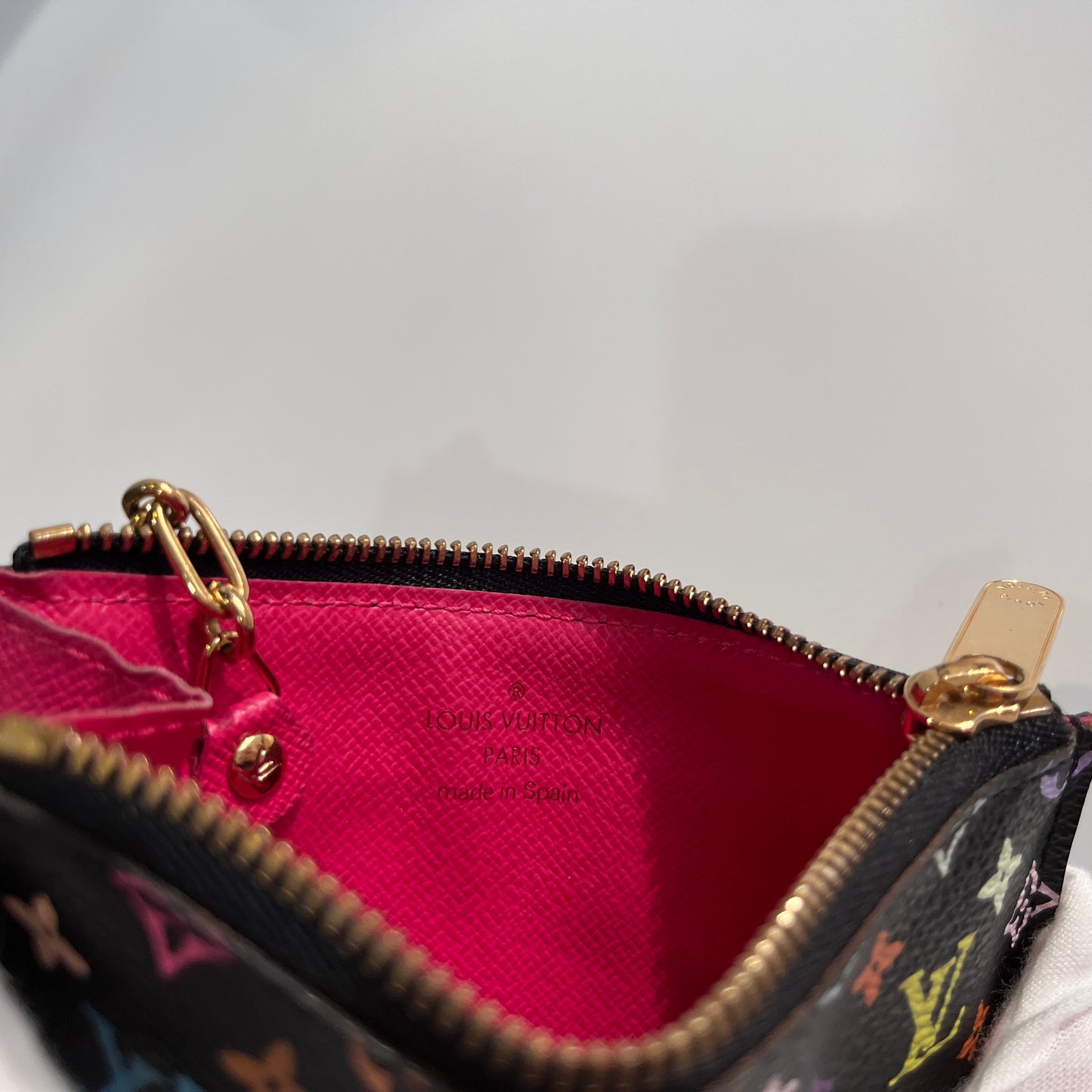 Louis Vuitton x Takashi Murakami Black Multicolor Cles Coin Purse