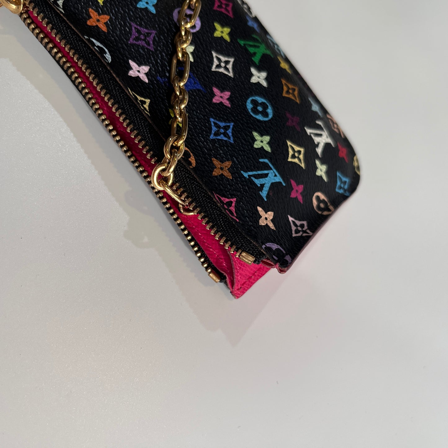 Louis Vuitton x Takashi Murakami Black Multicolor Cles Coin Purse