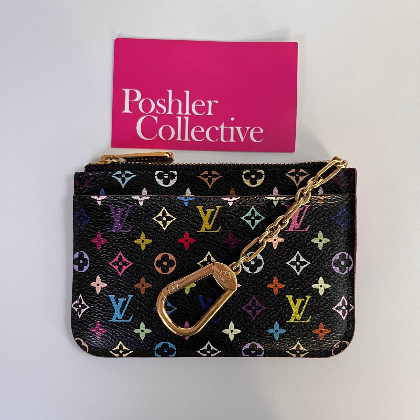 Louis Vuitton x Takashi Murakami Black Multicolor Cles Coin Purse