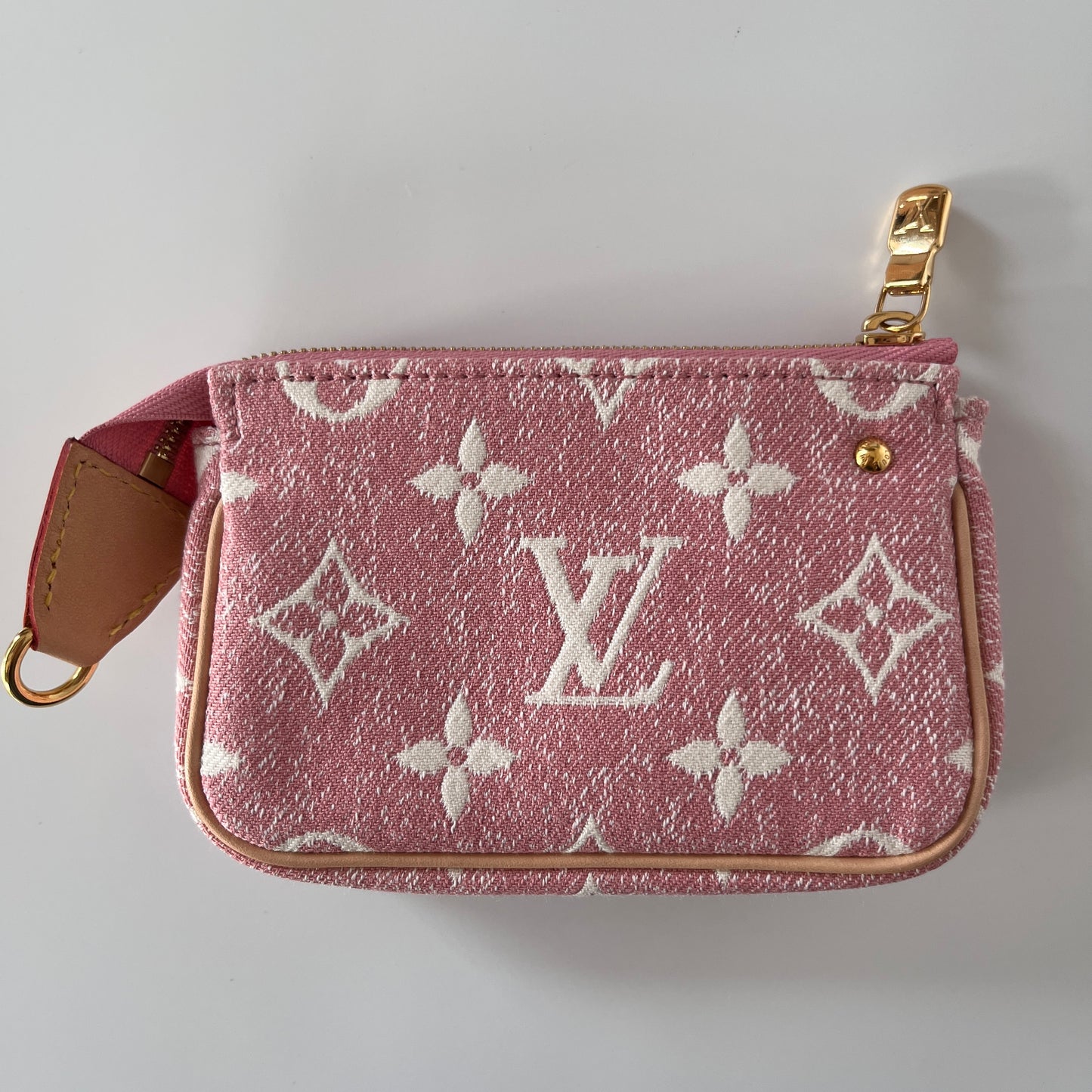 Louis Vuitton Pink Monogram Denim Key Pouch