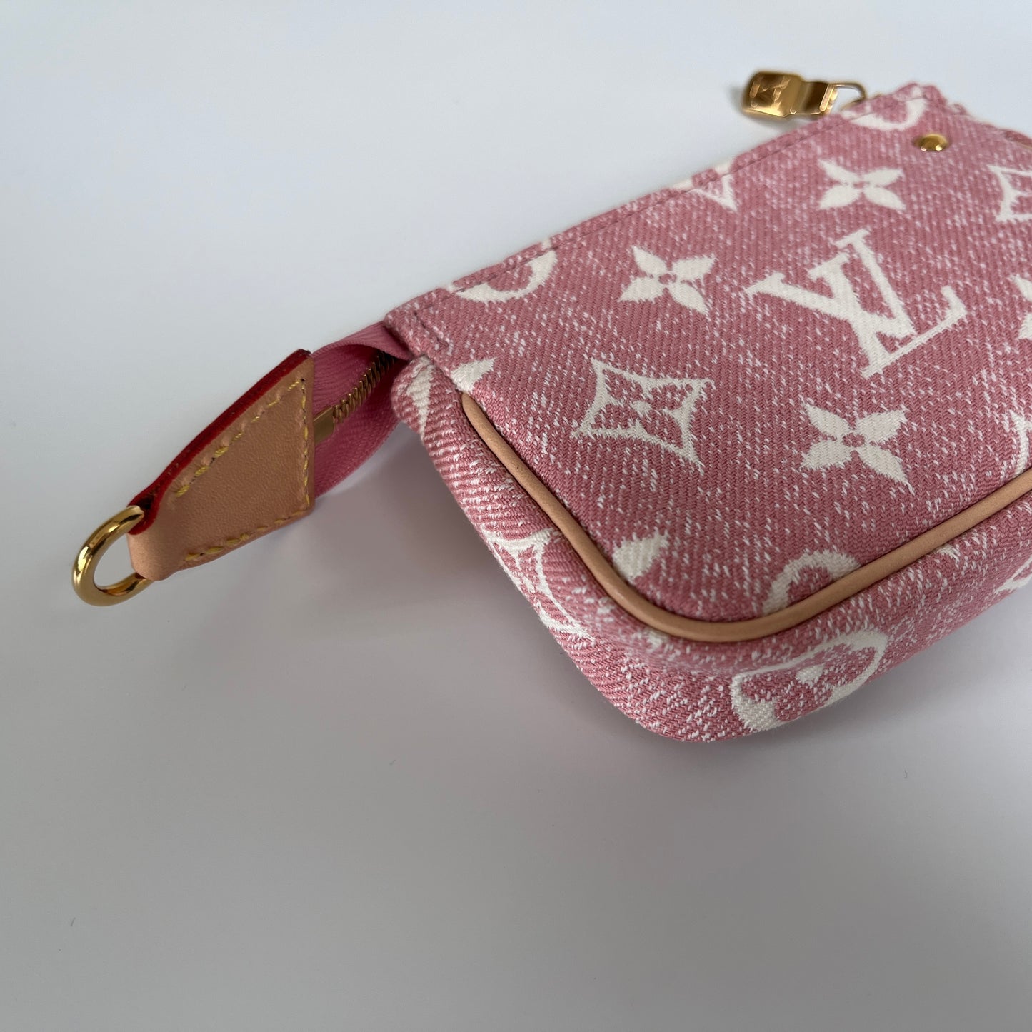 Louis Vuitton Pink Monogram Denim Key Pouch