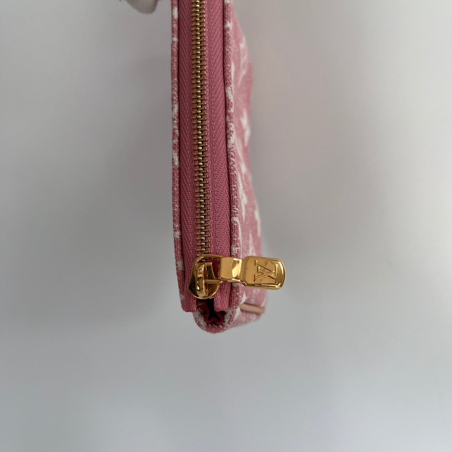 Louis Vuitton Pink Monogram Denim Key Pouch