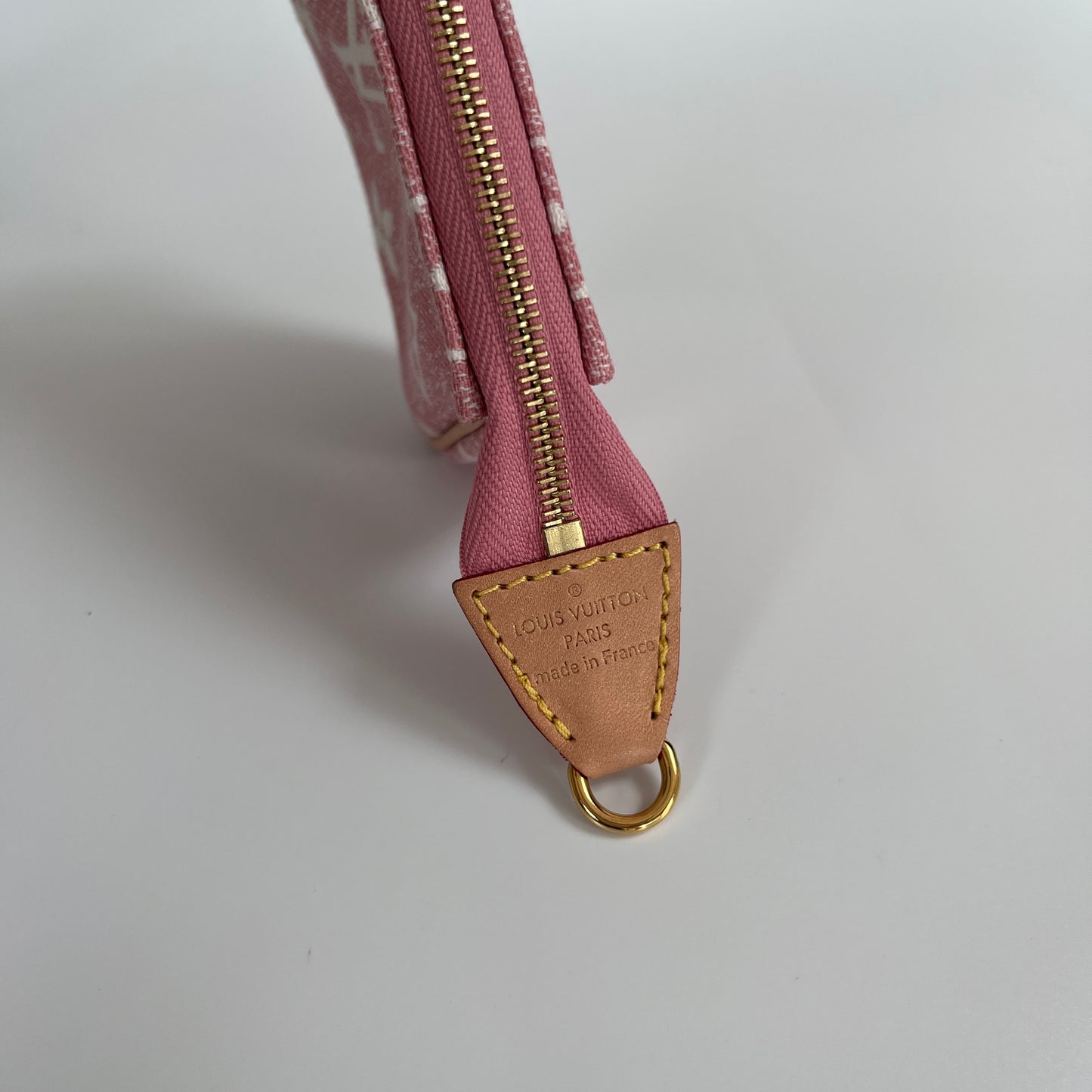 Louis Vuitton Pink Monogram Denim Key Pouch