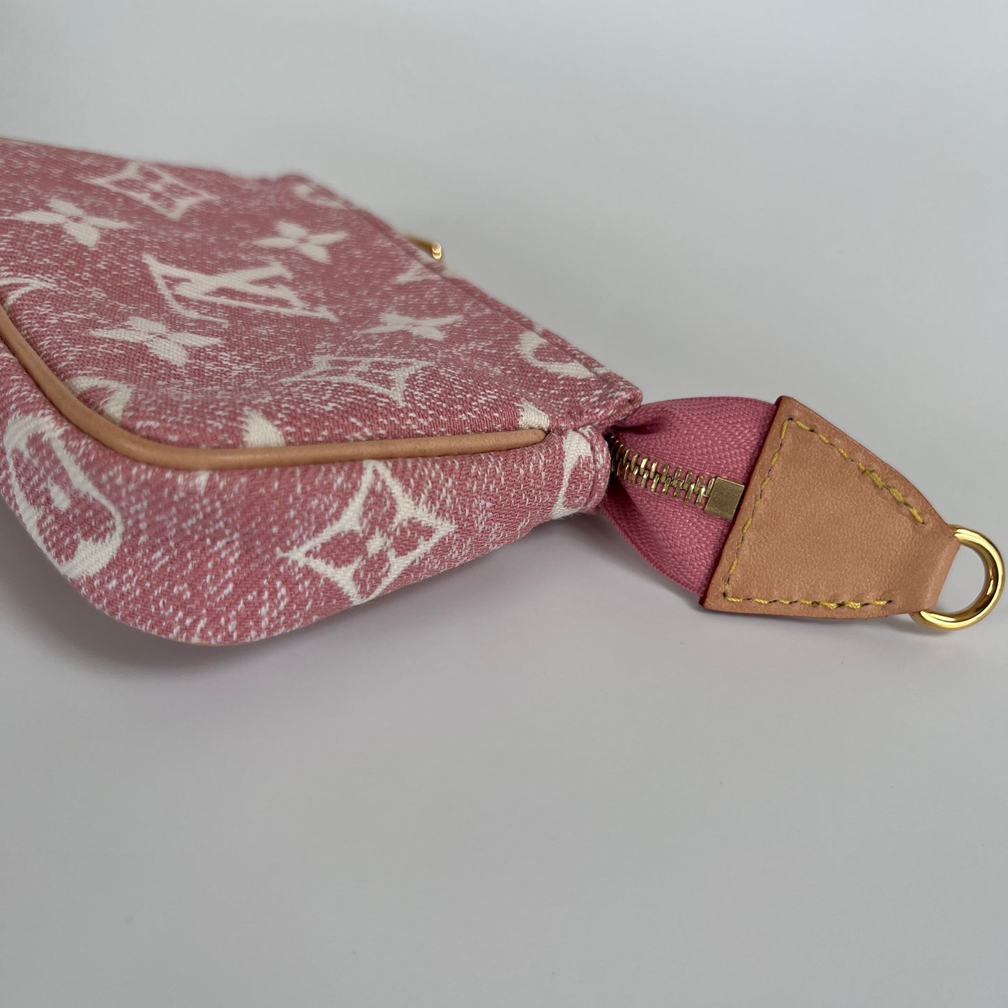 Louis Vuitton Pink Monogram Denim Key Pouch