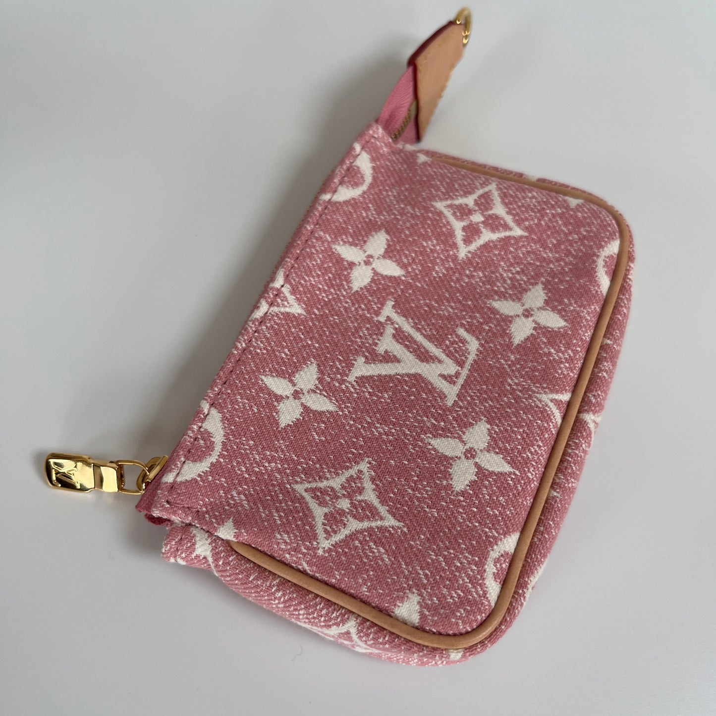 Louis Vuitton Pink Monogram Denim Key Pouch