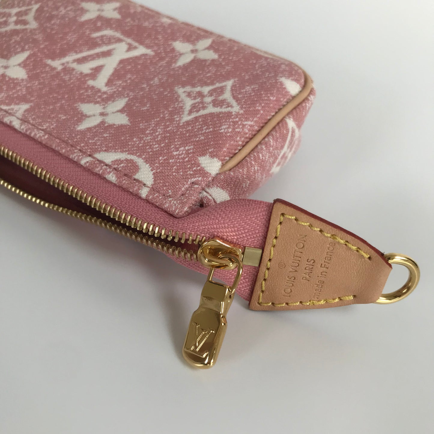 Louis Vuitton Pink Monogram Denim Key Pouch