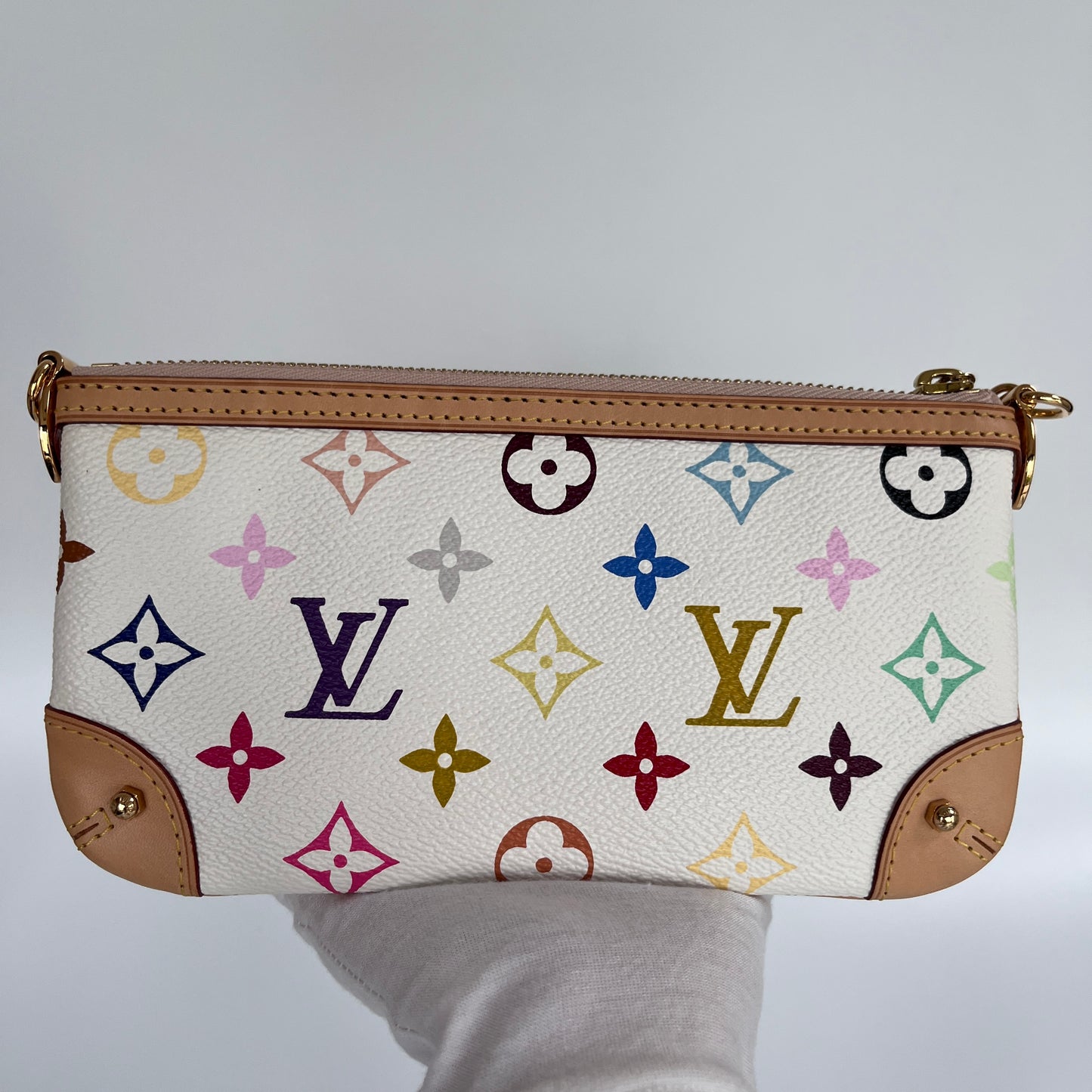 Louis Vuitton x Takashi Murakami Milla MM White Multicolor Clutch