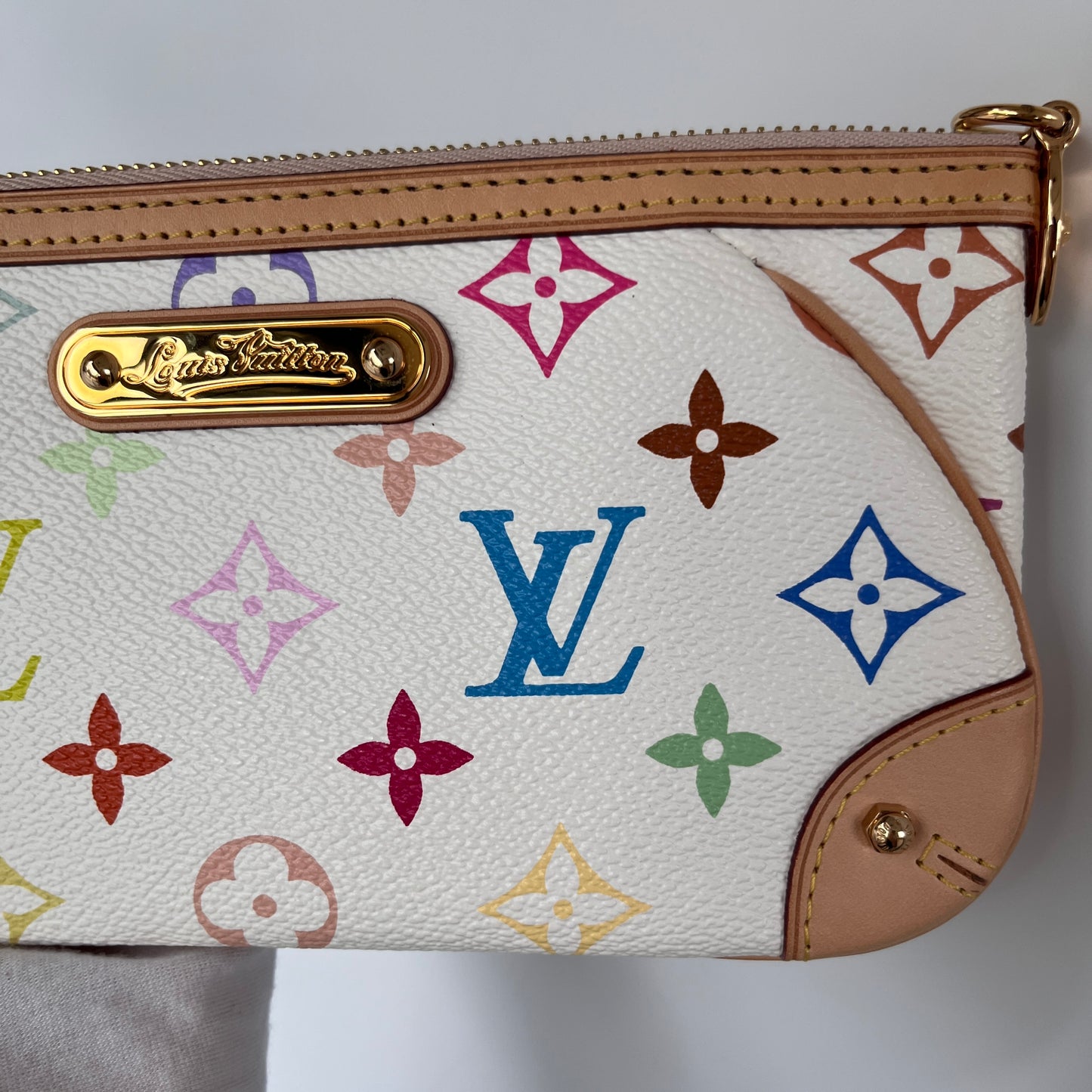 Louis Vuitton x Takashi Murakami Milla MM White Multicolor Clutch