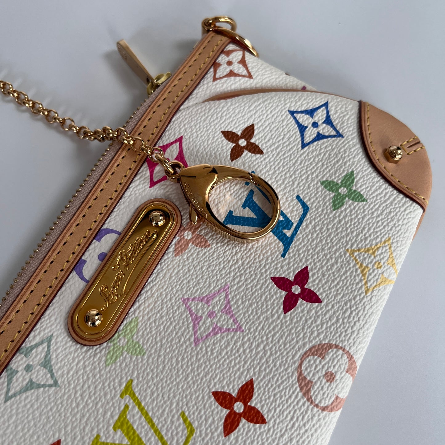 Louis Vuitton x Takashi Murakami Milla MM White Multicolor Clutch