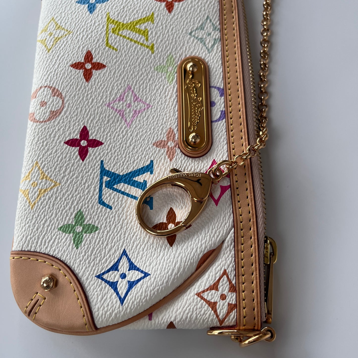 Louis Vuitton x Takashi Murakami Milla MM White Multicolor Clutch