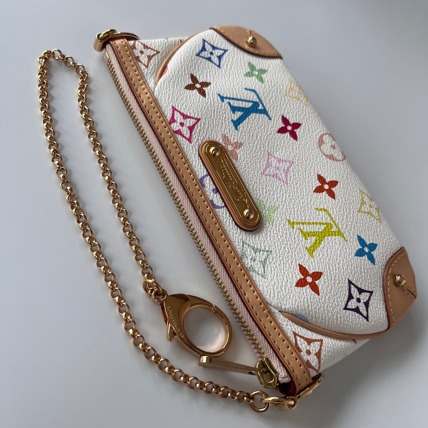 Louis Vuitton x Takashi Murakami Milla MM White Multicolor Clutch