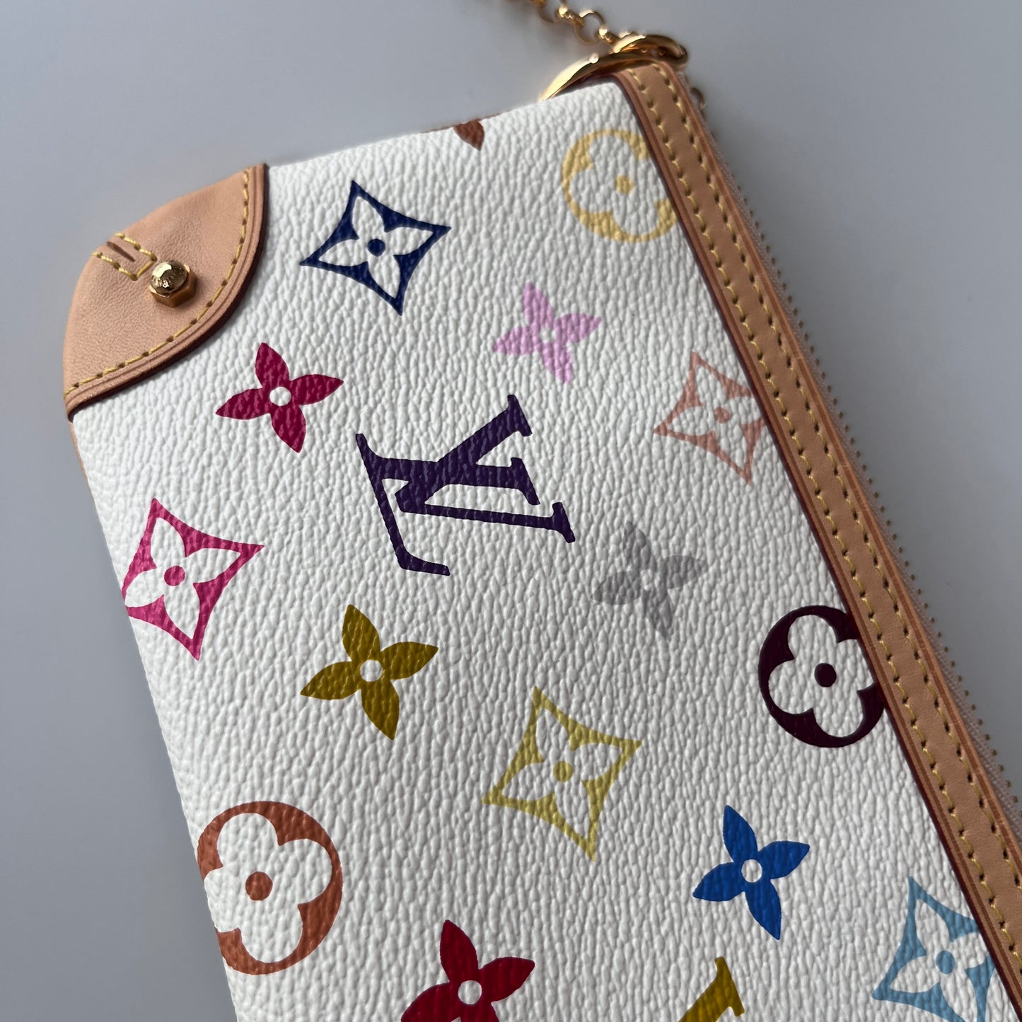 Louis Vuitton x Takashi Murakami Milla MM White Multicolor Clutch