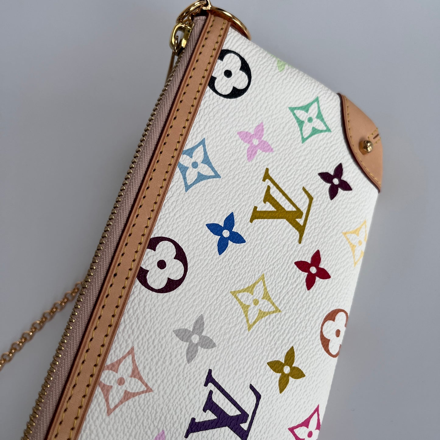 Louis Vuitton x Takashi Murakami Milla MM White Multicolor Clutch