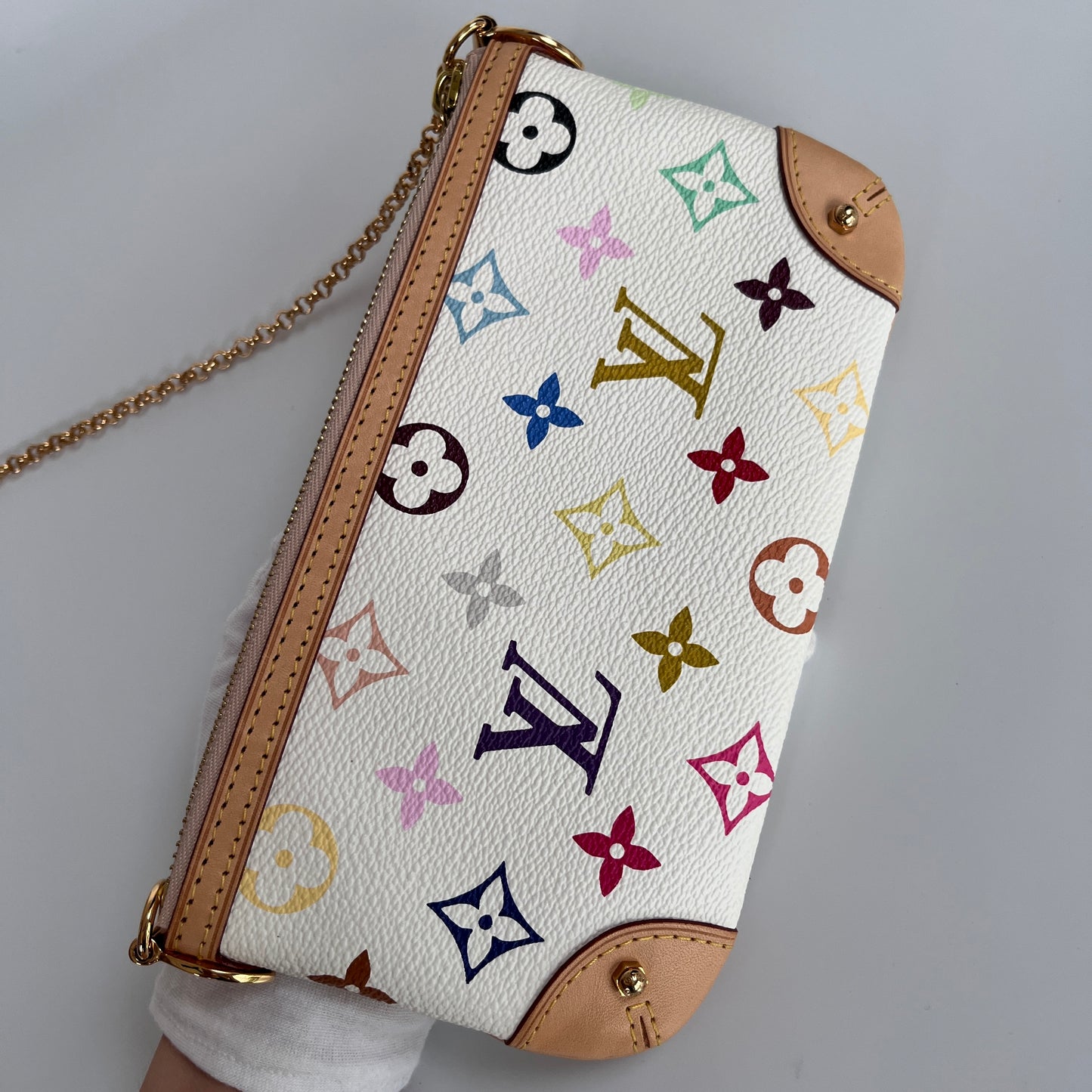 Louis Vuitton x Takashi Murakami Milla MM White Multicolor Clutch
