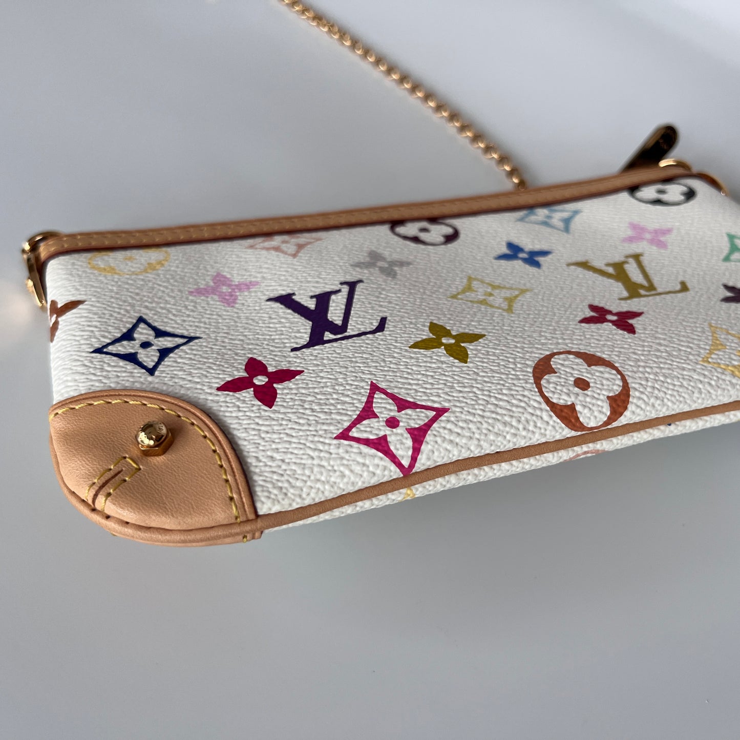 Louis Vuitton x Takashi Murakami Milla MM White Multicolor Clutch