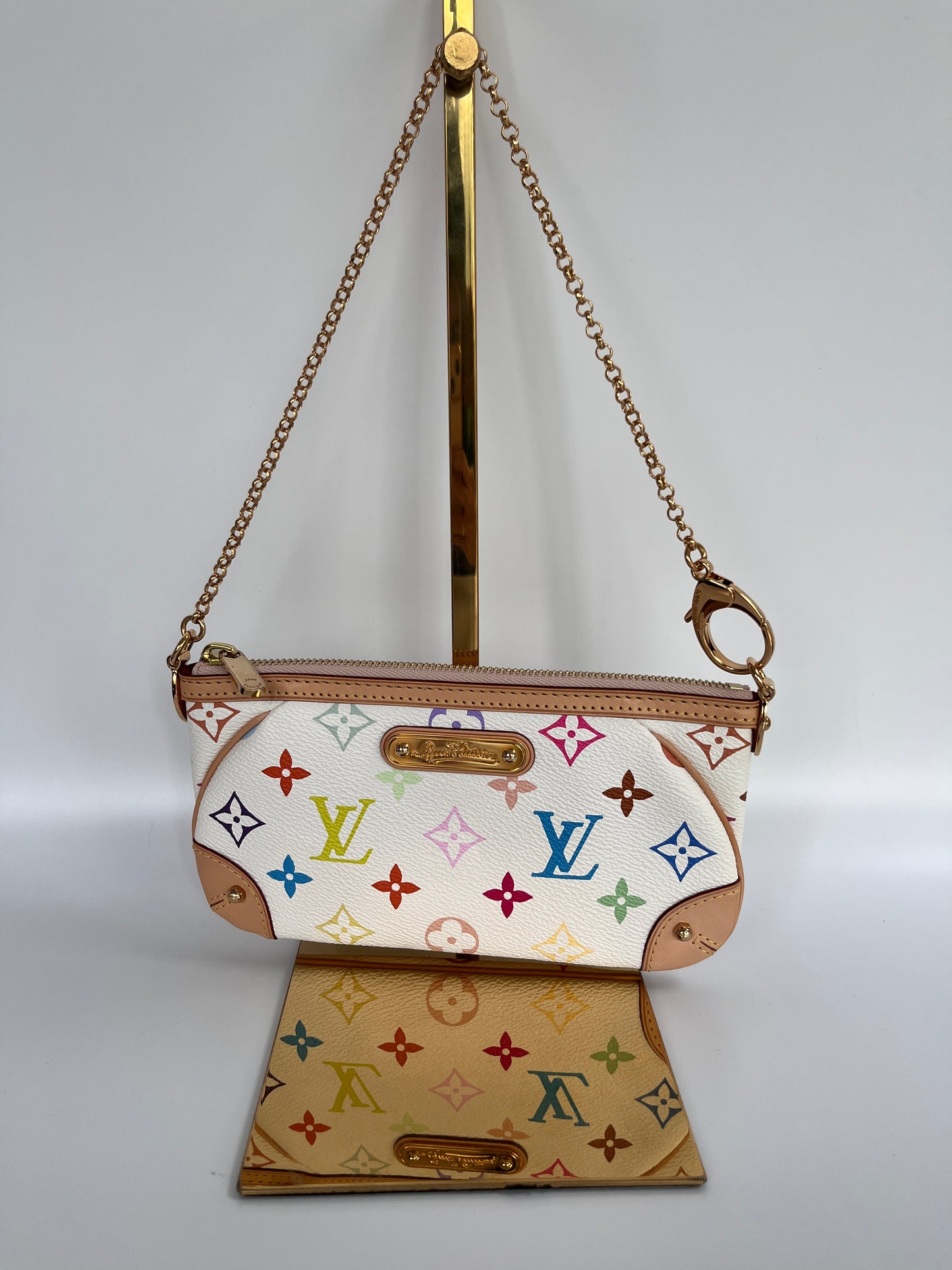 Louis Vuitton x Takashi Murakami Milla MM White Multicolor Clutch