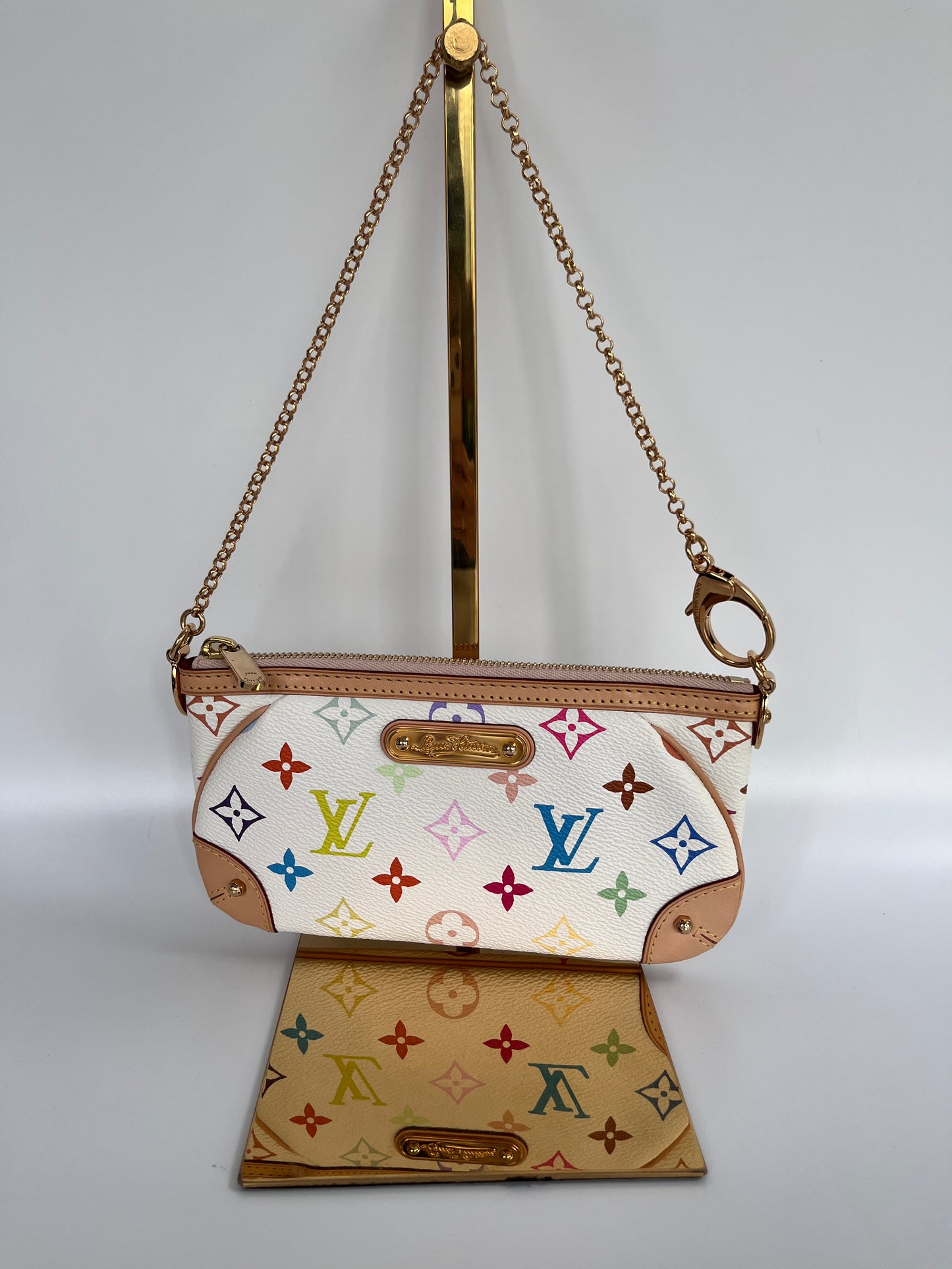 Louis Vuitton x Takashi Murakami Milla MM White Multicolor Clutch