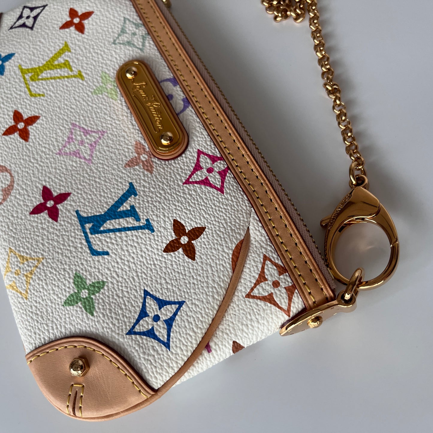 Louis Vuitton x Takashi Murakami Milla MM White Multicolor Clutch