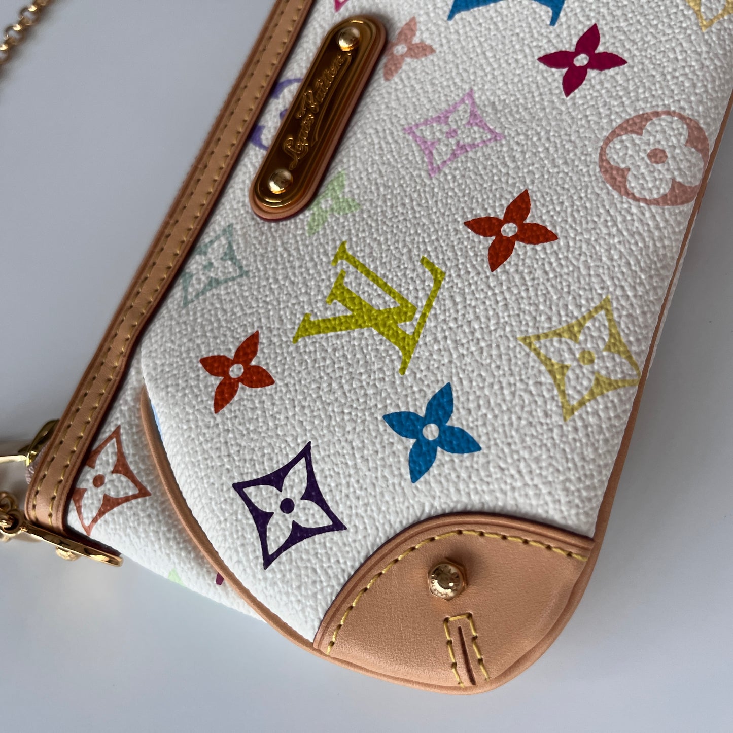 Louis Vuitton x Takashi Murakami Milla MM White Multicolor Clutch