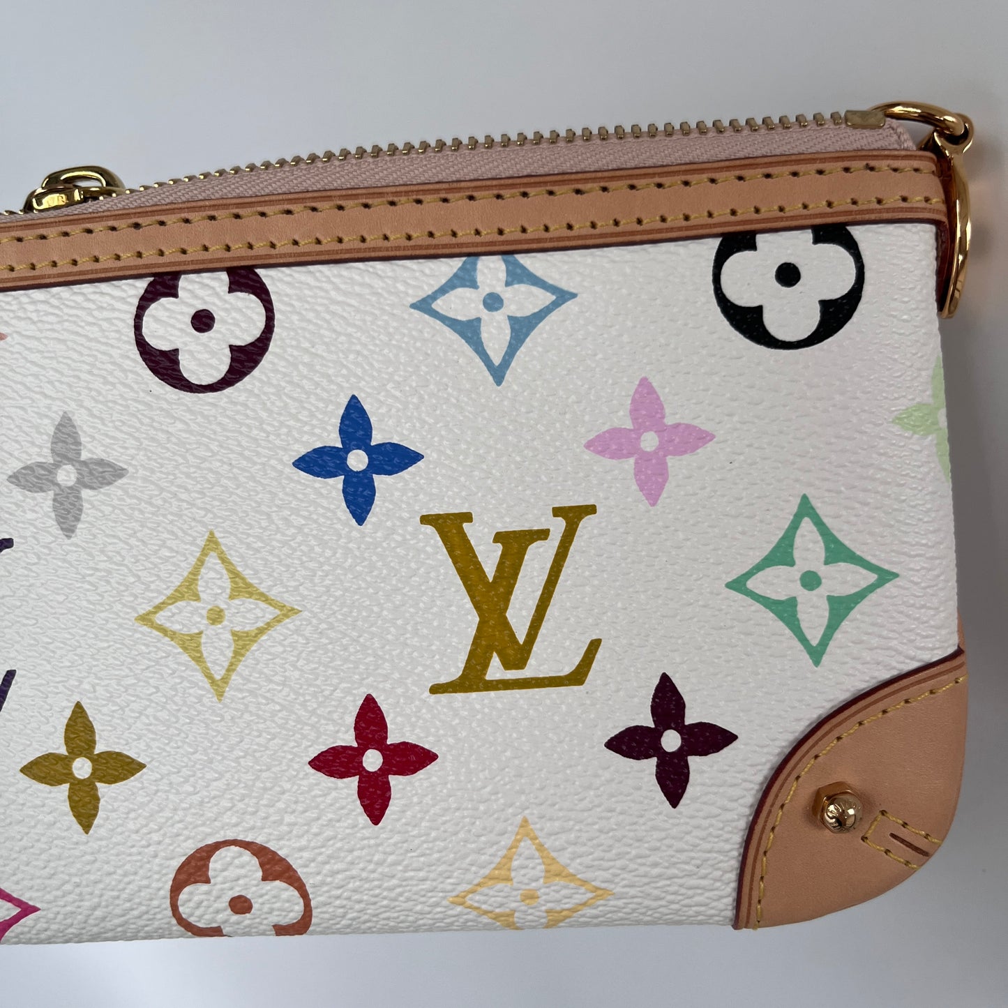 Louis Vuitton x Takashi Murakami Milla MM White Multicolor Clutch