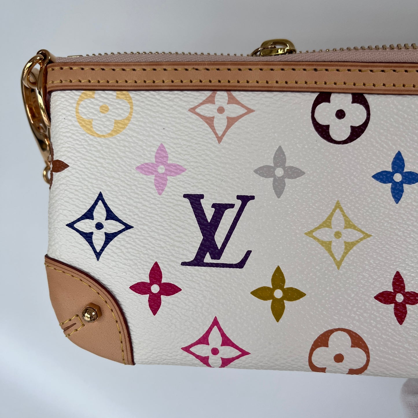 Louis Vuitton x Takashi Murakami Milla MM White Multicolor Clutch