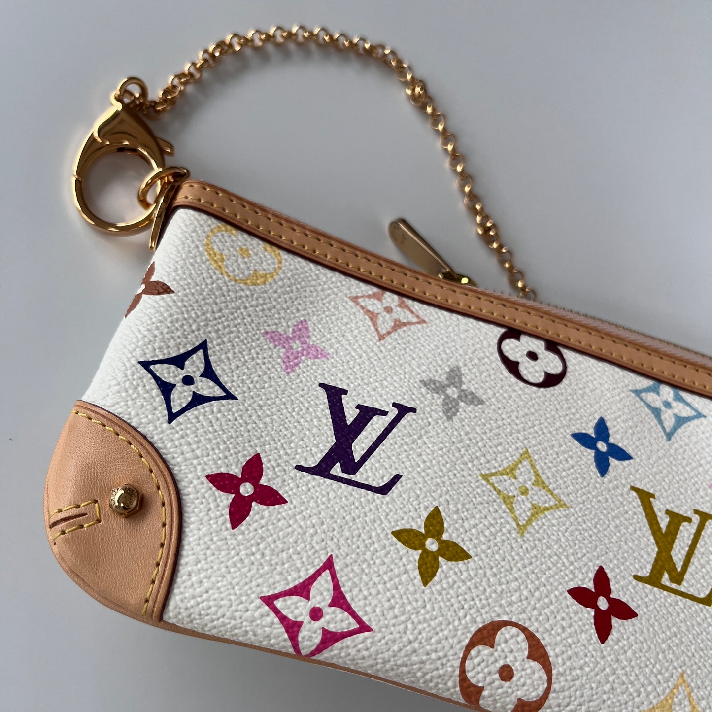 Louis Vuitton x Takashi Murakami Milla MM White Multicolor Clutch