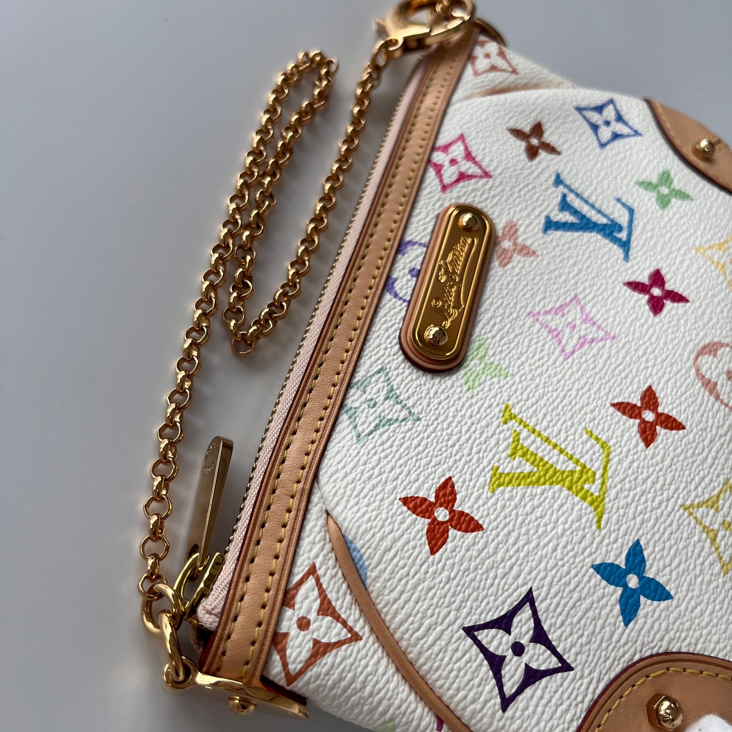 Louis Vuitton x Takashi Murakami Milla MM White Multicolor Clutch