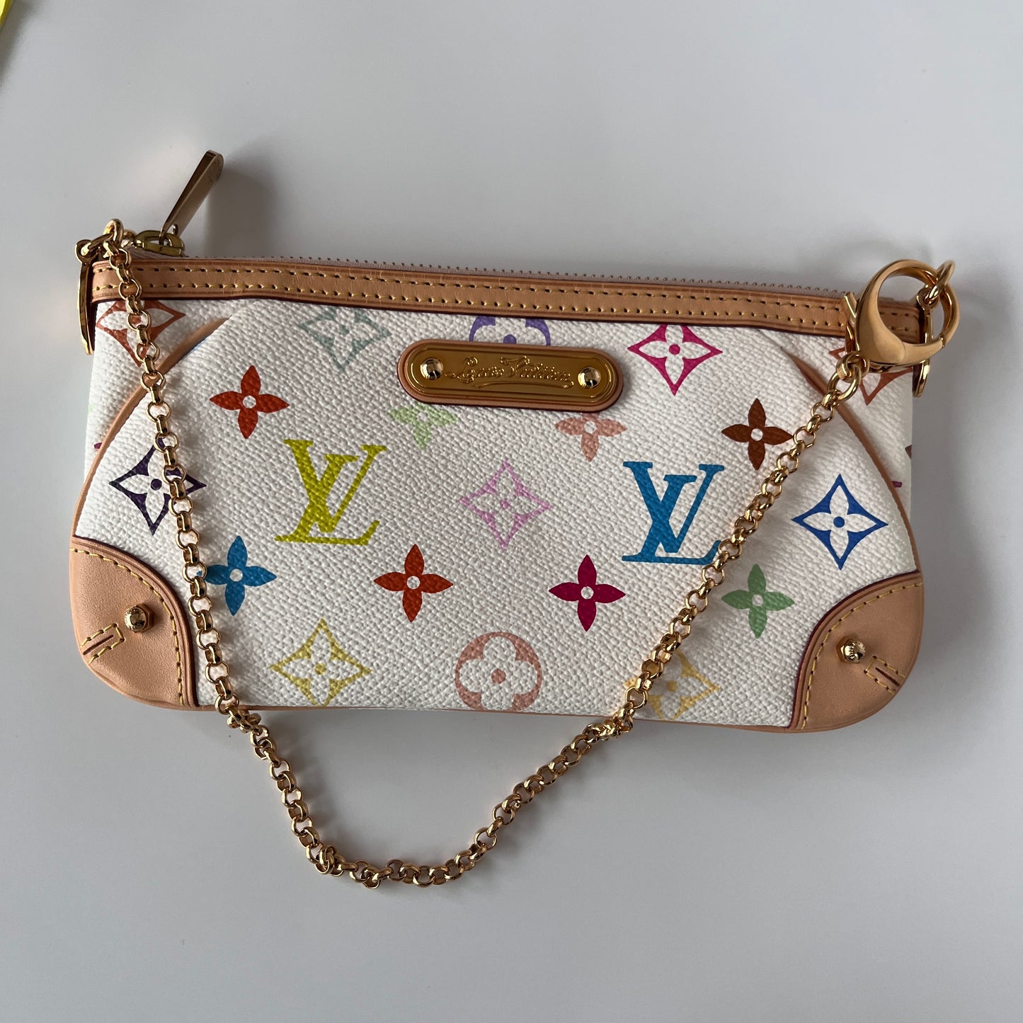 Louis Vuitton x Takashi Murakami Milla MM White Multicolor Clutch