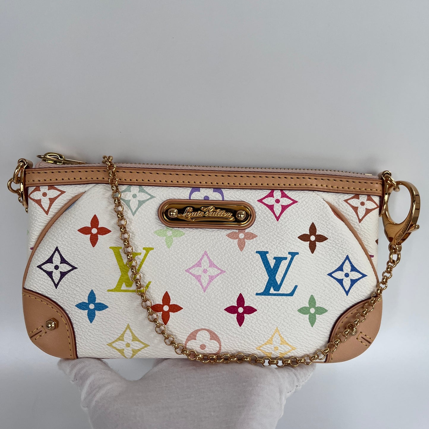 Louis Vuitton x Takashi Murakami Milla MM White Multicolor Clutch
