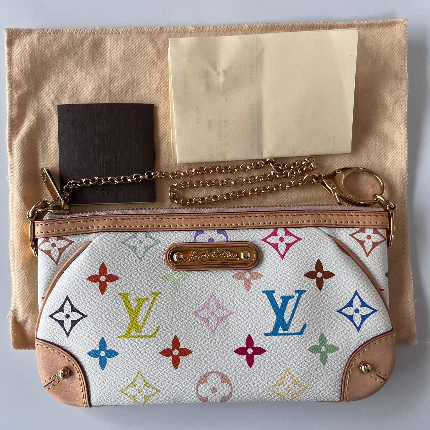 Louis Vuitton x Takashi Murakami Milla MM White Multicolor Clutch