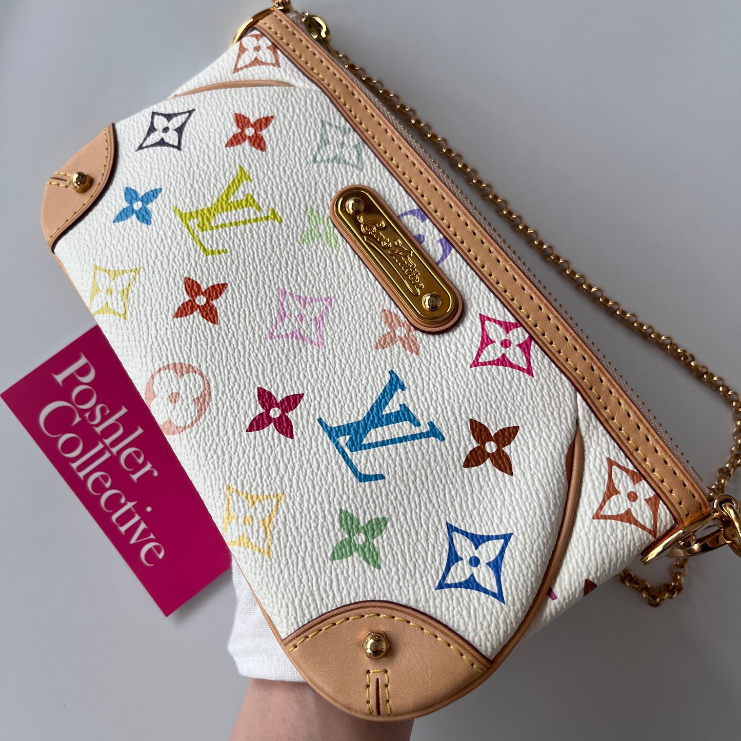 Louis Vuitton x Takashi Murakami Milla MM White Multicolor Clutch