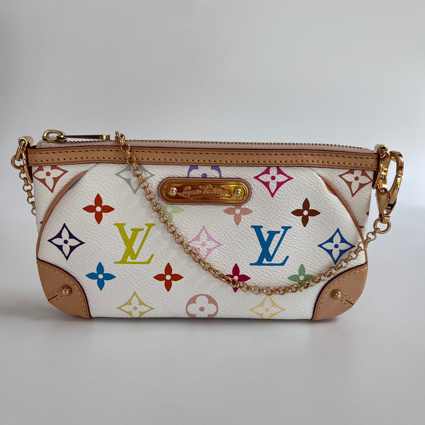 Louis Vuitton x Takashi Murakami Milla MM White Multicolor Clutch