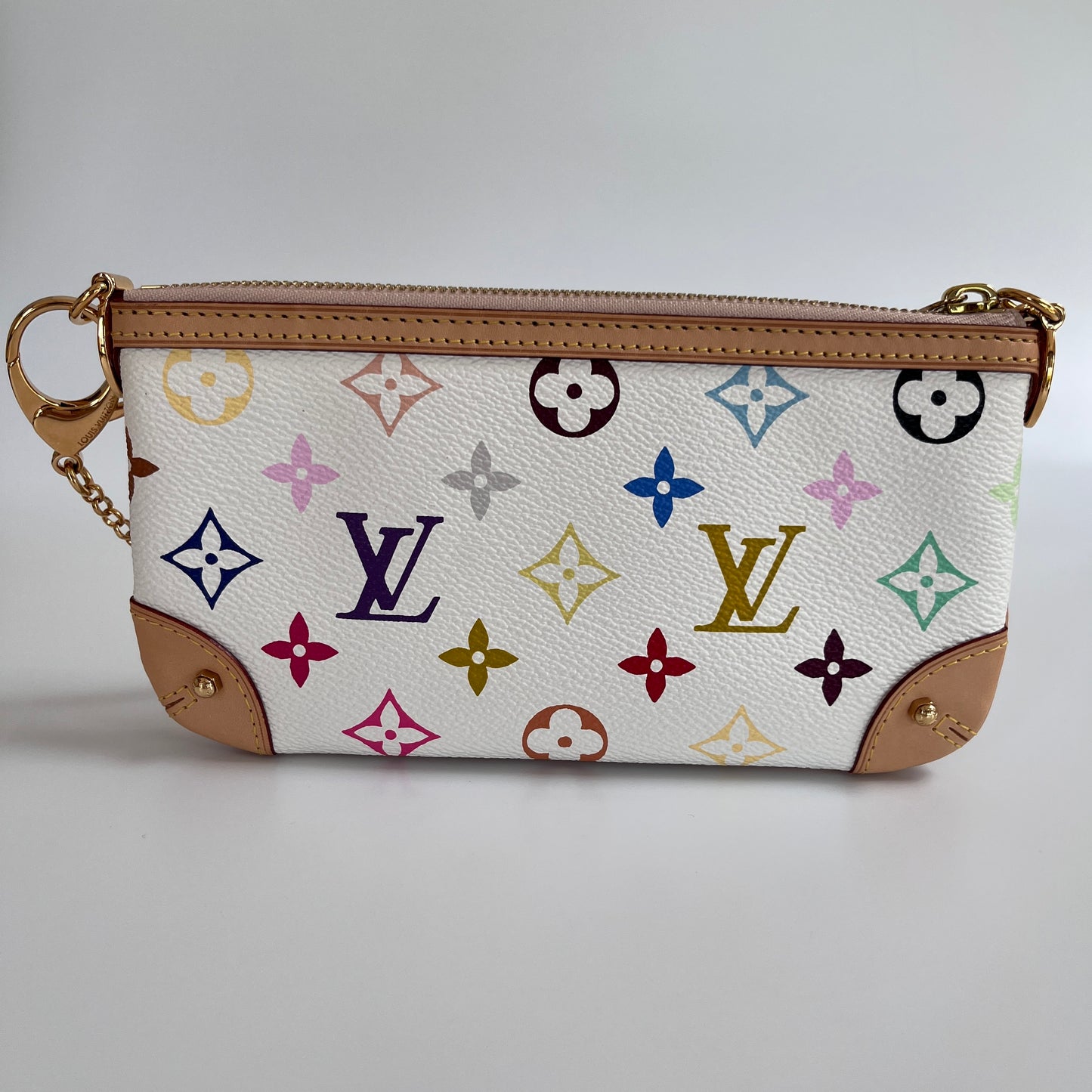 Louis Vuitton x Takashi Murakami Milla MM White Multicolor Clutch