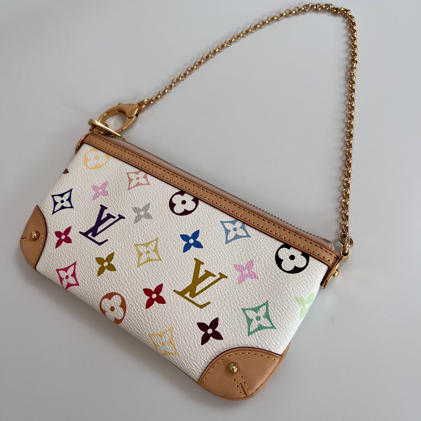 Louis Vuitton x Takashi Murakami Milla MM White Multicolor Clutch