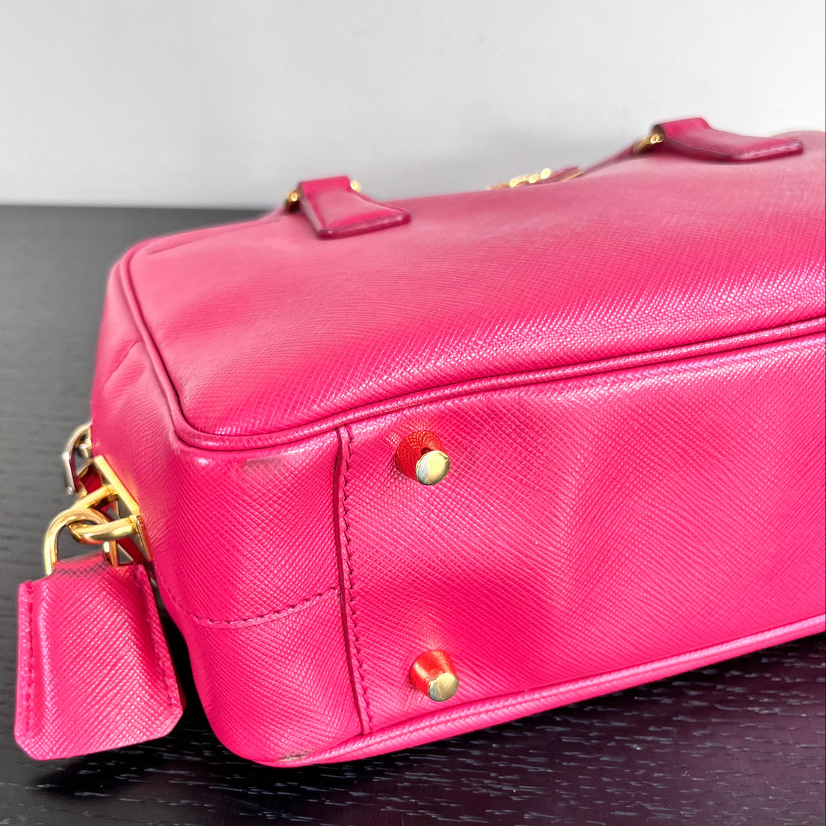 Prada Pink Saffiano Leather Top Handle Bag