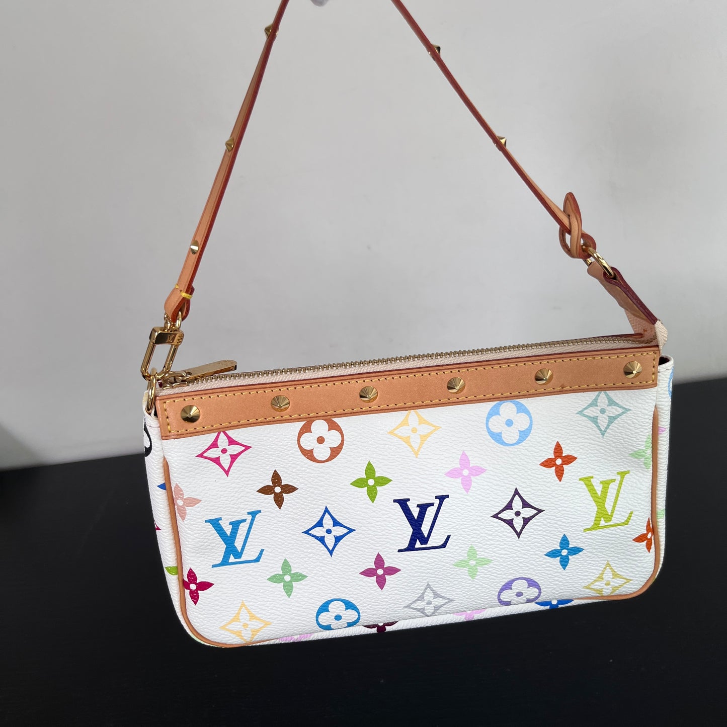 Louis Vuitton x Takashi Murakami White Multicolor Pochette