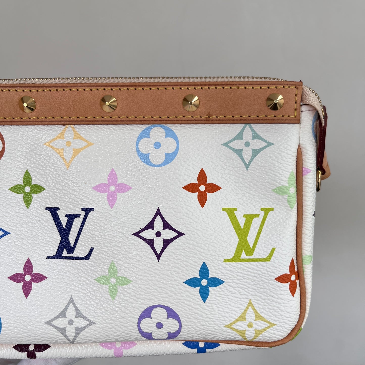 Louis Vuitton x Takashi Murakami White Multicolor Pochette