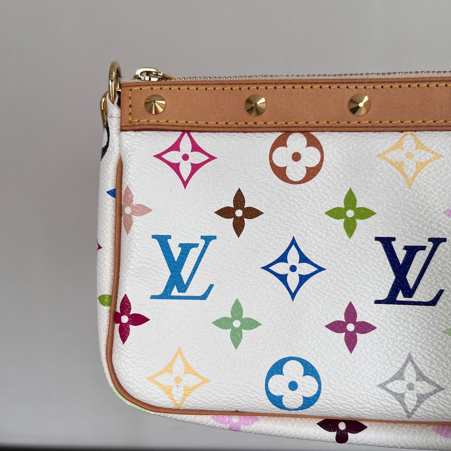 Louis Vuitton x Takashi Murakami White Multicolor Pochette