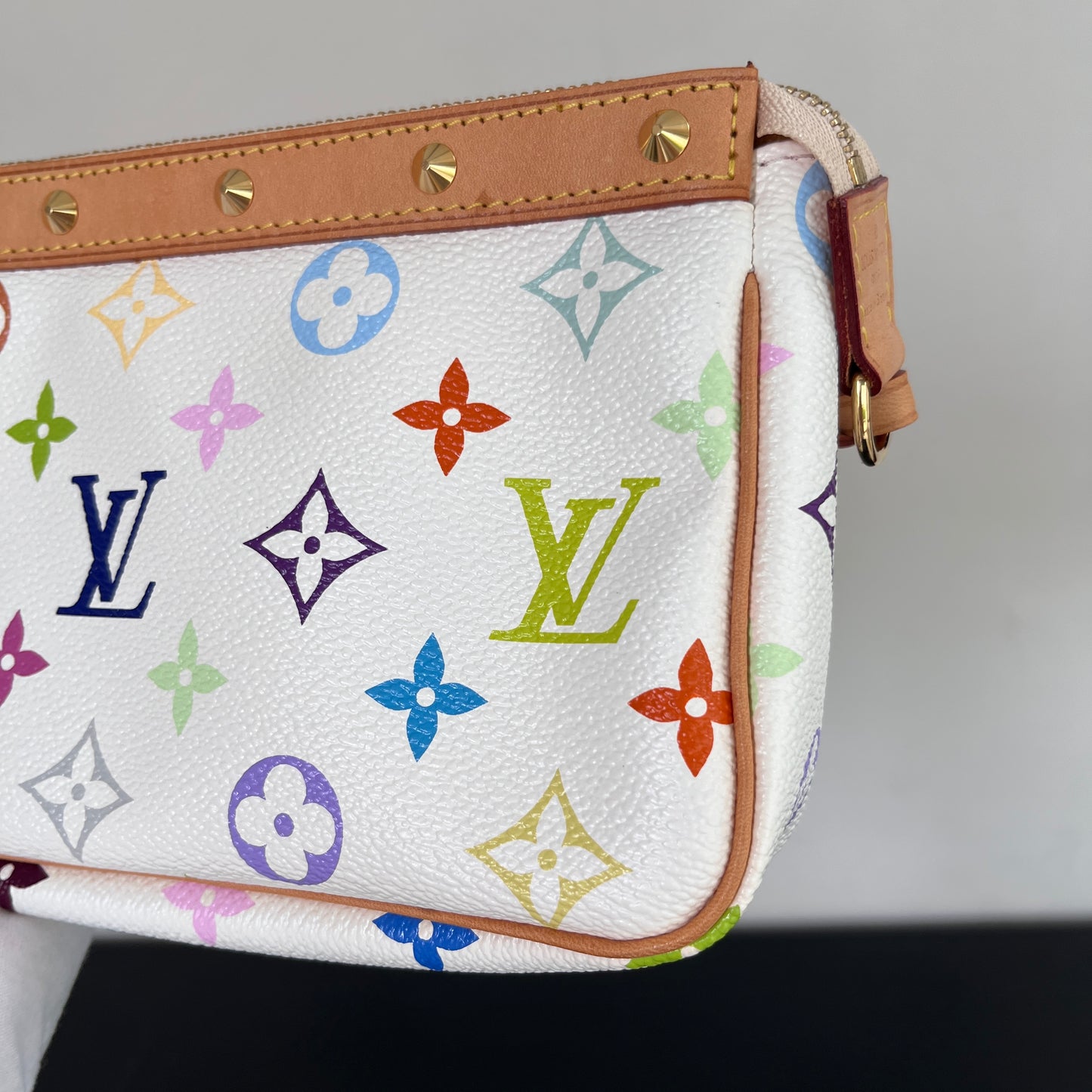 Louis Vuitton x Takashi Murakami White Multicolor Pochette