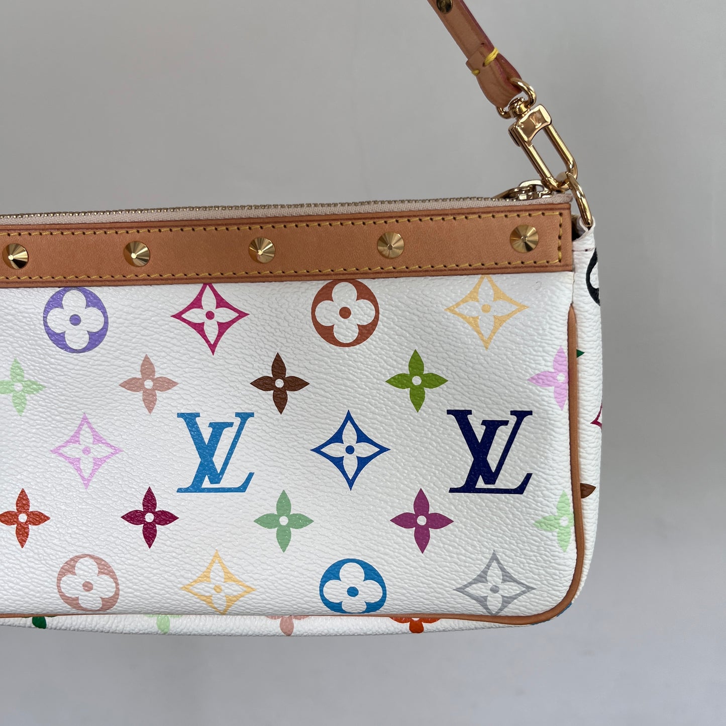Louis Vuitton x Takashi Murakami White Multicolor Pochette