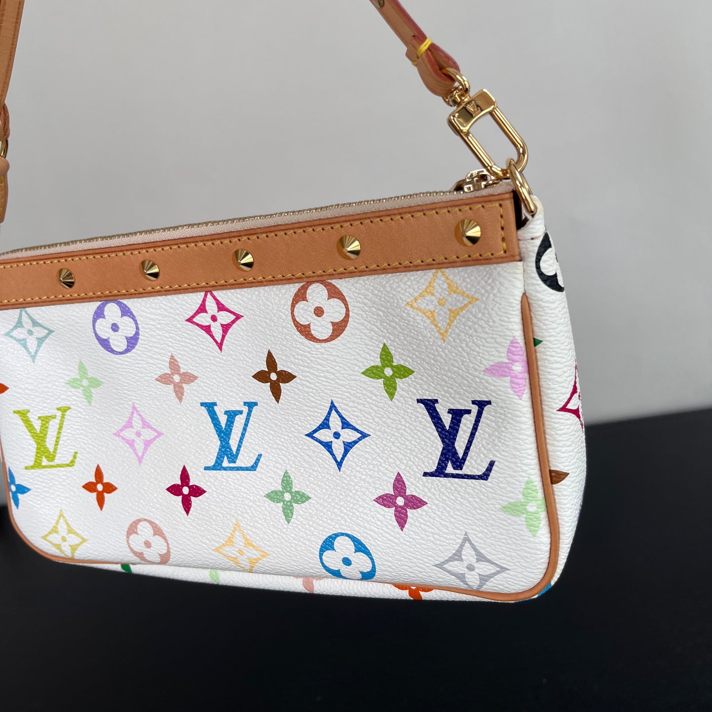 Louis Vuitton x Takashi Murakami White Multicolor Pochette