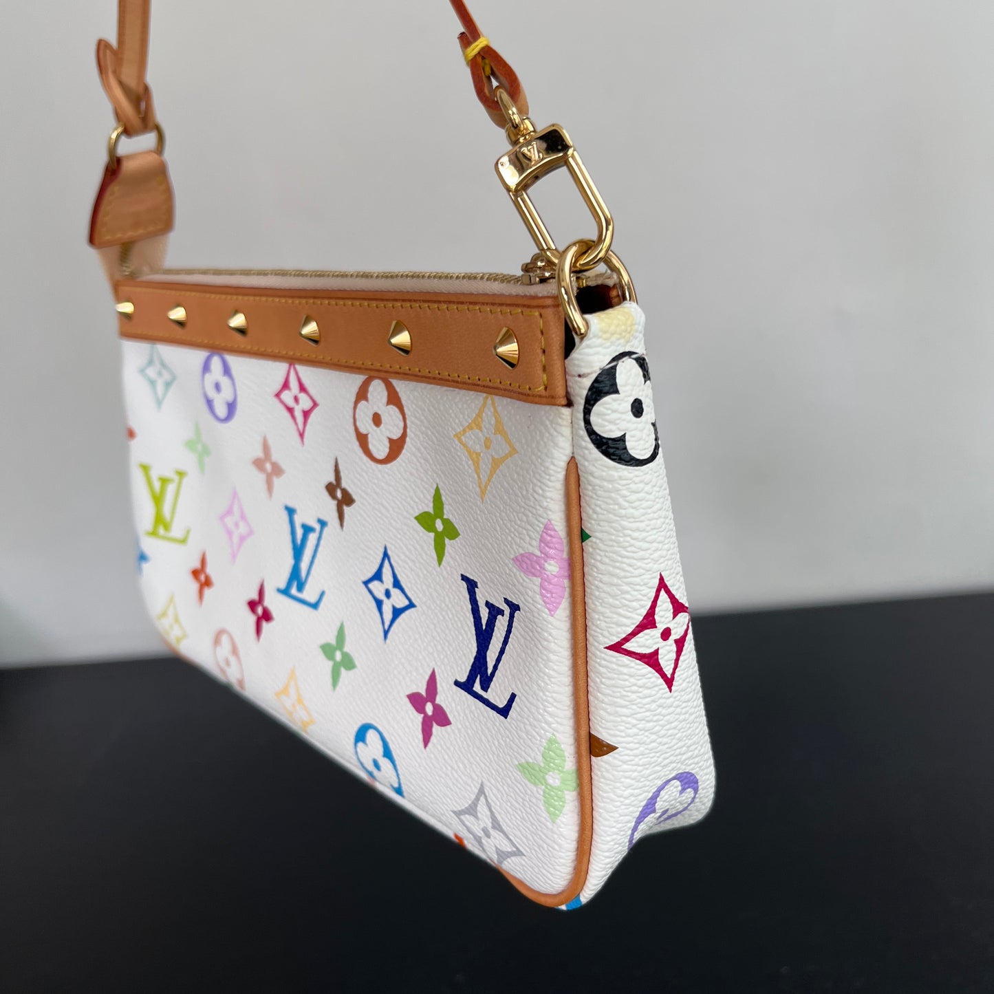 Louis Vuitton x Takashi Murakami White Multicolor Pochette