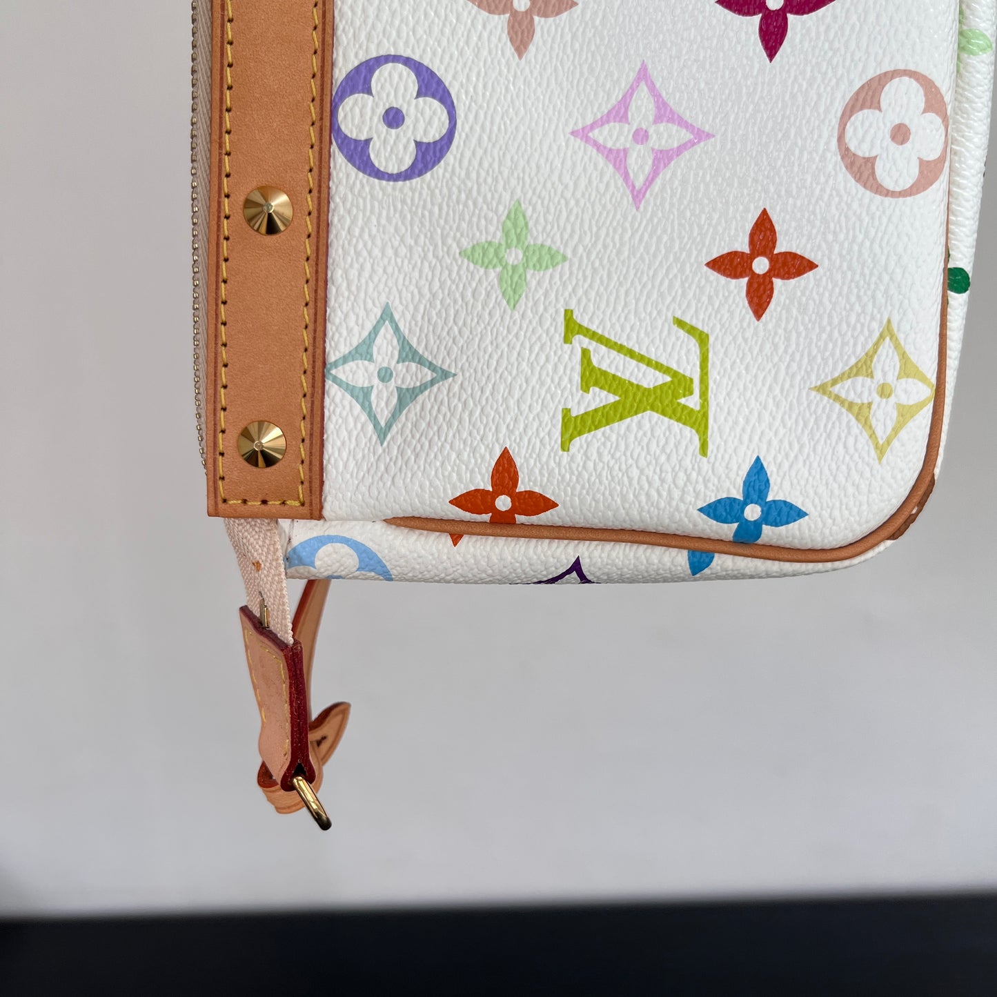 Louis Vuitton x Takashi Murakami White Multicolor Pochette