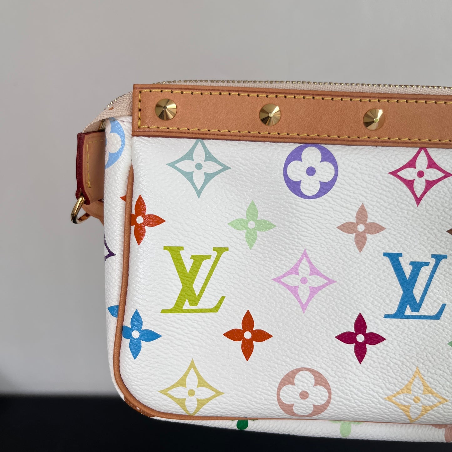 Louis Vuitton x Takashi Murakami White Multicolor Pochette