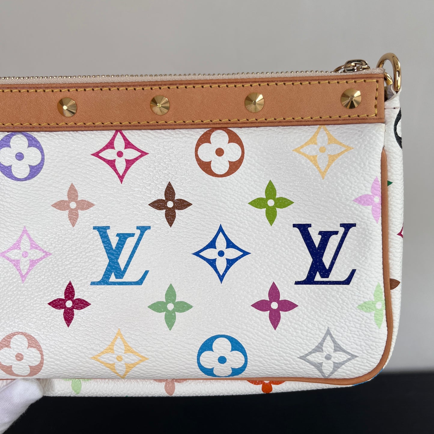 Louis Vuitton x Takashi Murakami White Multicolor Pochette